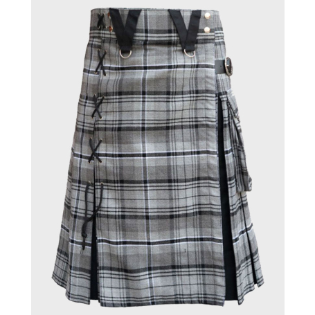 Box Pleated Grey Hamilton Modern Kilt