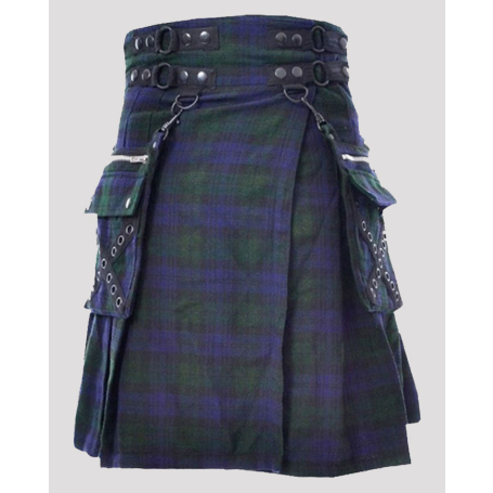 Cato Black Watch Utility Style Tartan Kilt