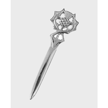 Chrome Finish Scottish Thistle Kilt Pin