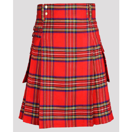 Clan Men Royal Stewart Tartan Utility Kilt
,,