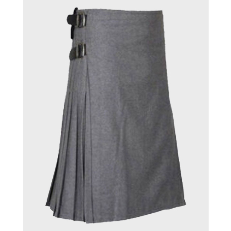 Clan Solid Grey Tartan Kilt