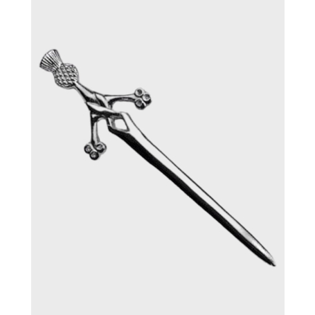 Deluxe Claymore Thistle Head Kilt Pin