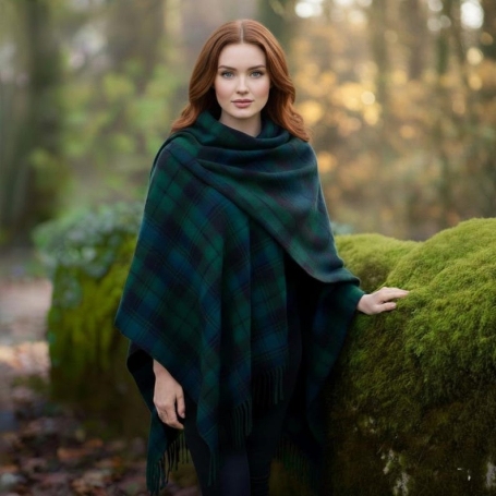 Scottish Wool Tartan Shawl