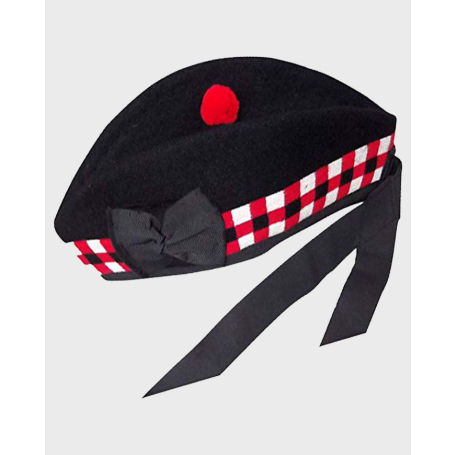 Pure Wool Diced Red & White Glengarry Hat