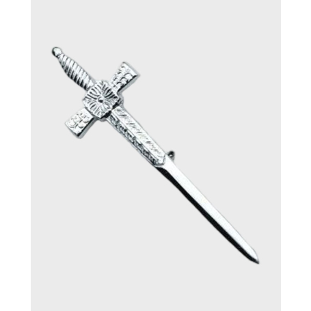 Silver Sword Masonic Head Kilt Pin