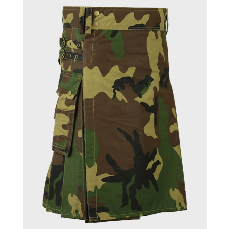 Woodland Camouflage Tactical Army Utility Kilt