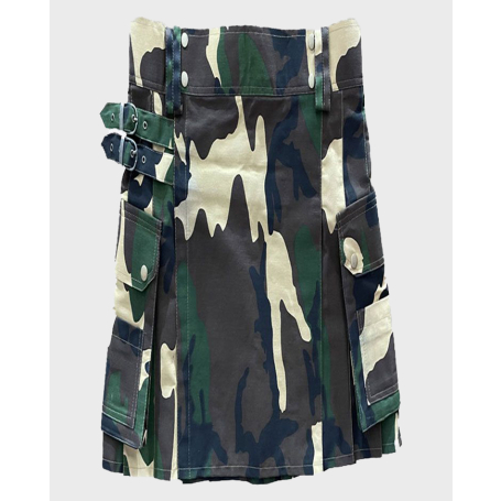 Woodland Camouflage Utility Kilt for Men,