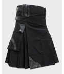 Black Cargo Utility Kilt