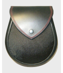 Black Hair Semi Dress Leather Sporran With Chain Belt