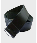 Black Plain Kilt Leather Belt With Buckle