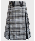 Box Pleated Grey Hamilton Modern Kilt
