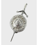 Celtic Shield Design Chromed Sword Kilt Pin