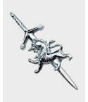 Chrome Finish Highland Scottish Rampant Lion Kilt Pin 