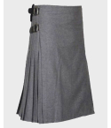 Clan Solid Grey Tartan Kilt
