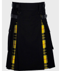 Clan Black Cotton Macleod of Lewis Tartan Hybrid Kilt for Men