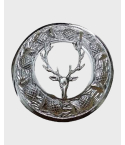 Enamel Head Stag Fly Plaid Brooch