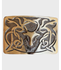 Enamel Stag Antique Kilt Belt Buckle
