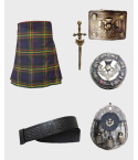 Highland Maclaren Tartan 6 pcs Scottish Kilt Package