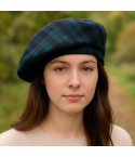 Wool Tartan Beret for Women 