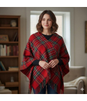 Ladies Scottish Tartan Wool Blend Plaid Shawl 