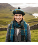 Scottish Tartan Set: Tam o’ Shanter Hat & Scarf