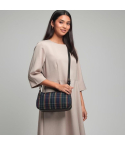 Navy Tartan Cross Body Bag