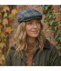 Grey Tartan Flat Cap