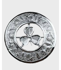 Irish Shamrock Fly Plaid Brooch With Thistle Ring