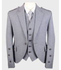 Light Grey Arrochar Wool Tweed Argyle Jacket & Vest Set