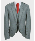 Lovat Green Argyll Tweed Kilt Jacket & Waistcoat Set For Men