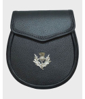 Pure Black Leather Sporran