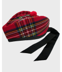Royal Stewart Tartan Glengarry Scottish Hat With Red Pom