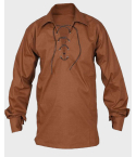 Scottish Brown Jacobite Ghillie Kilt Shirt
