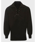 Scottish Traditional Black Jacobite Ghillie Shirt
