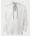 Scottish White Jacobite Ghillie Kilt Shirt