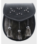 Semi Dress Grey Sealskin Studded Celtic Modern Leather Sporran