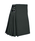Solid Black Weathered Tartan Kilt 