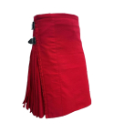 Solid Red Modern Tartan Kilt
