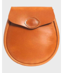 Tan Leather Sporran With Chain Belt