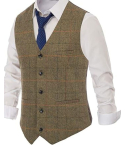 Men's Tweed Vest Premium Wool Waistcoat