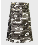 Urban Snow Camouflage Utility Kilt With Cargo Pockets