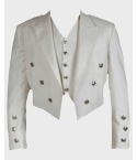 White Prince Charlie Jacket & Waistcoat Set For Men
