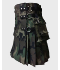 Woodland Camouflage Gothic Utility Kilt ,